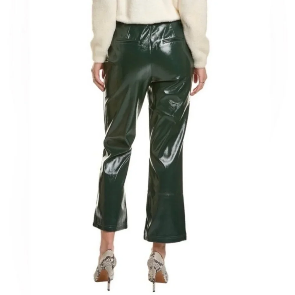 NWT 7 For All Mankind Faux Leather Hi-Rise Wide Leg Kick Flare Crop Pant…